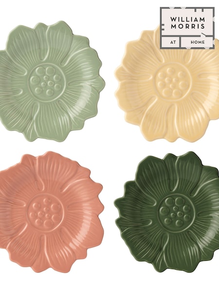 William Morris At Home Set Of 4 Kitchen Garden Cake Plates