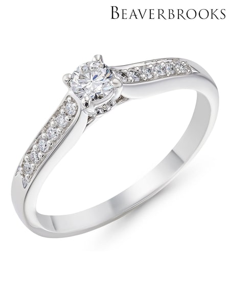 Beaverbrooks 9ct White Gold Diamond Solitaire Engagement Ring (236213) | £950