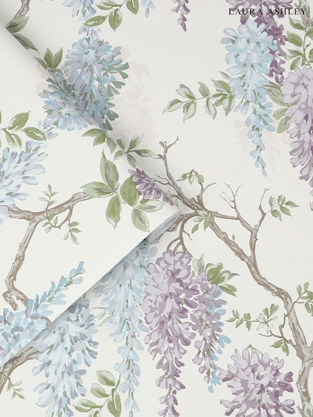 Laura Ashley Pale Purple Wisteria Garden 10M Wallpaper (236273) | £46