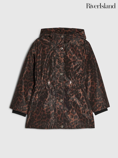Brown - River Island Leopard Print Hooded Raincoat