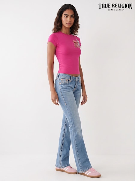 Blue - True Religion Joey Low Rise Flap Denim Jeans