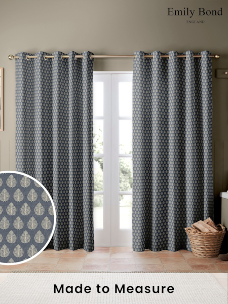 Emily Bond Indigo Blue Jaipur Made to Measure Curtains (236814) | £91