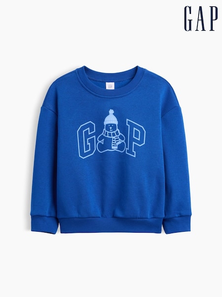 Blue - Gap Relaxed Christmas Logo Sweatshirt (6mths-5yrs)