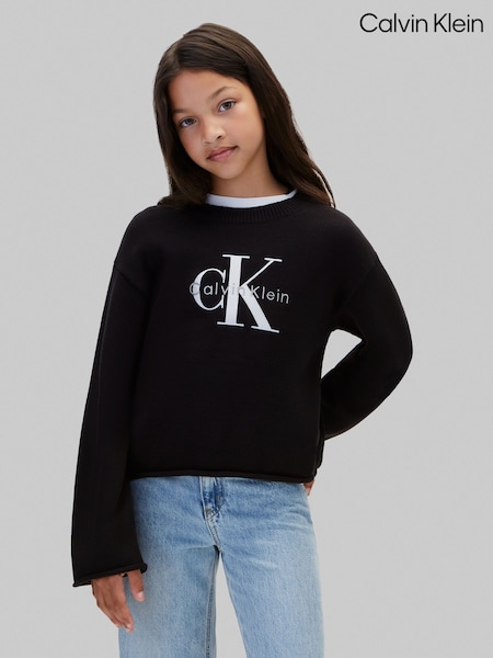 Black - Calvin Klein Knit Logo Jumper