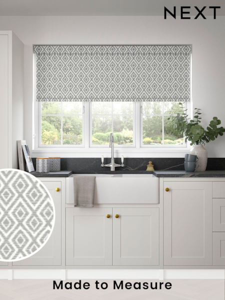 Grey Diamond Geo Made to Measure Roller Blind (237446) | £57