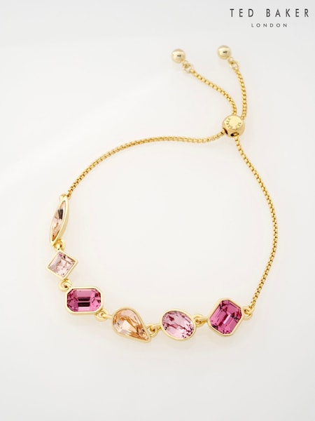 Gold Tone - Ted Baker Juliet: Jewel Chain Crystal Drawstring Bracelet