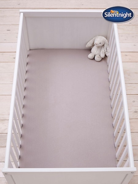 Silentnight 2 Pack Grey Kids Safe Nights Cot Bed 100% Cotton Fitted Sheets (238702) | £18