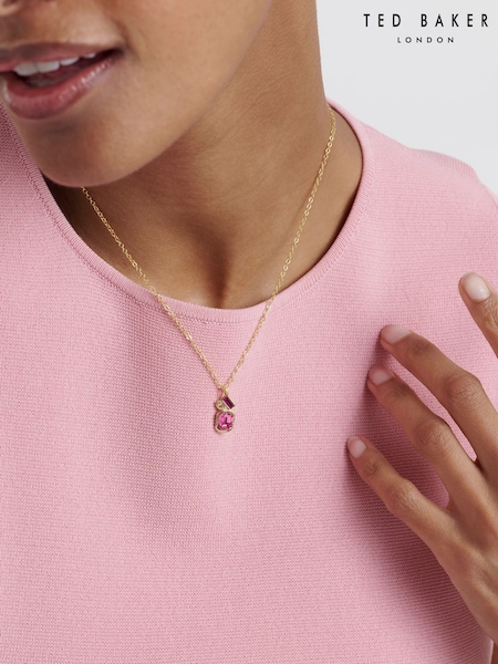 Pink Crystal Gold Tone - Ted Baker Miley: Cluster Pendant