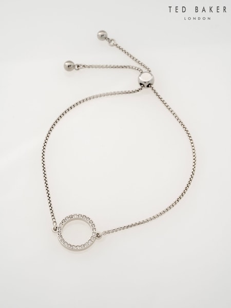 Clear Crystal Silver Tone - Ted Baker Hela: Crystal Hoop Adjustable Bracelet
