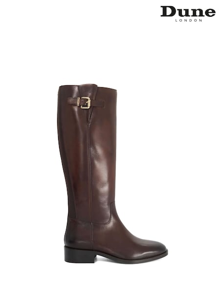 Brown - Dune London Wide Fit Tali Knee High Boots