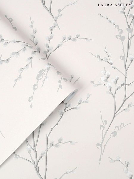 Laura Ashley Steel Pussy Willow 10M Wallpaper (239464) | £46