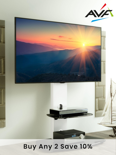 AVF Black/White Lucerne Curved Pedestal TV Stand (239599) | £165