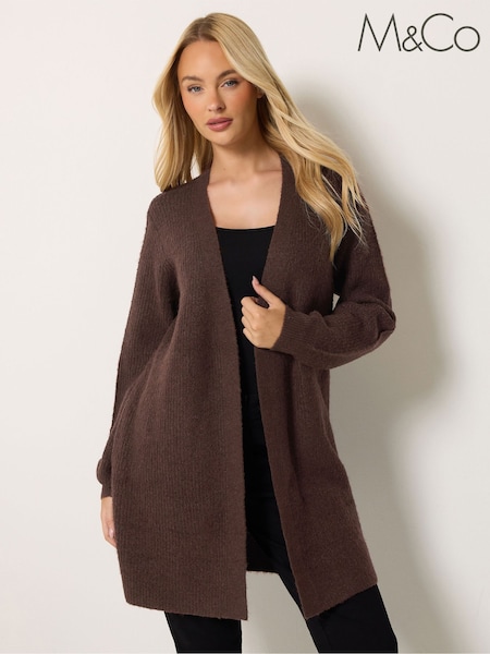 Brown - M&co Knitted Cardigan