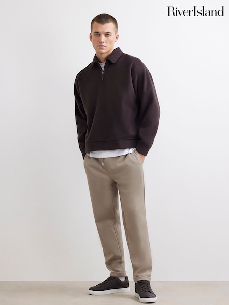 Natural - Regular River Island Slim Fit Pique Joggers