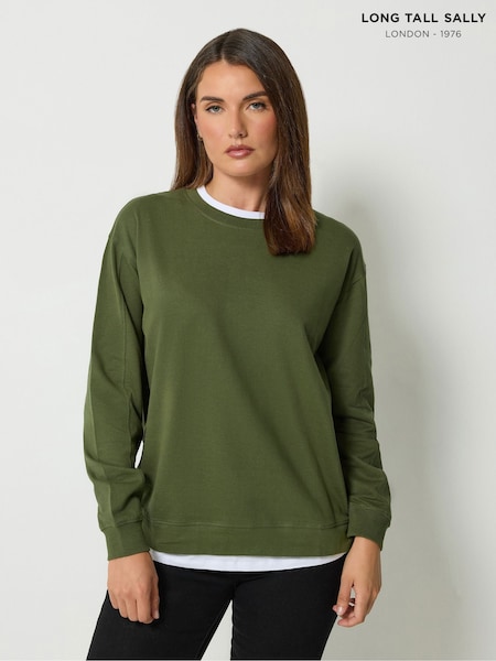 Green - Long Tall Sally Cotton Layered Top
