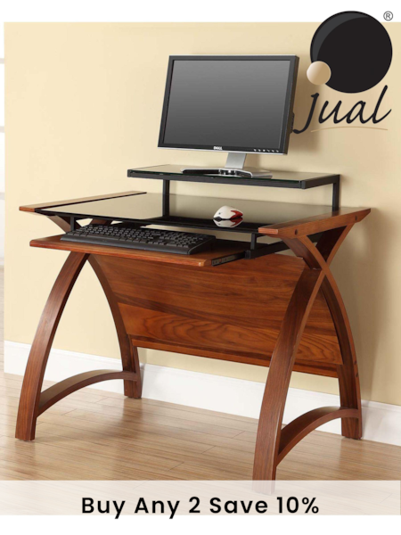 Jual Walnut Helsinki Small Wooden Computer Desk (240561) | £370