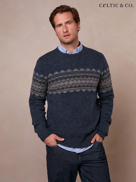 Blue - Regular Celtic & Co. Fair Isle Jumper