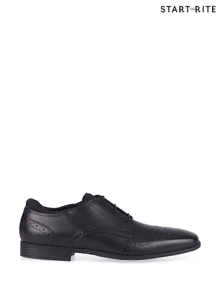 Start-Rite Tailor Black Lace Up Leather Brogue School Shoes (241784) | £60