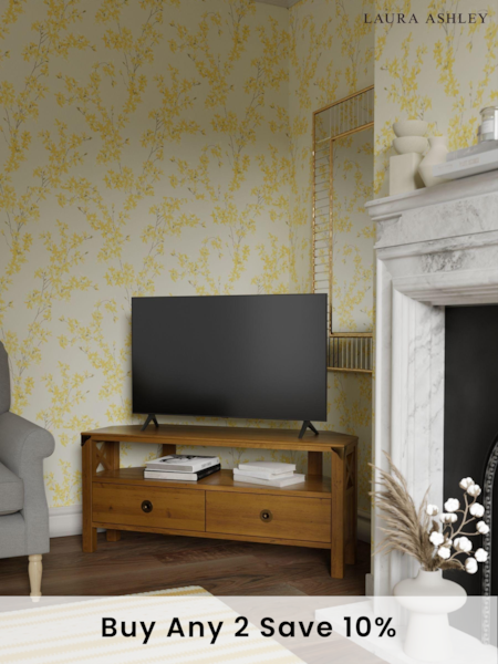 Laura Ashley Honey Gold Balmoral 2 Drawer Corner TV Stand (242152) | £600
