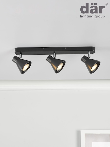 Dar Lighting Black Diza 3 Light Bar Spotlight (242313) | £38