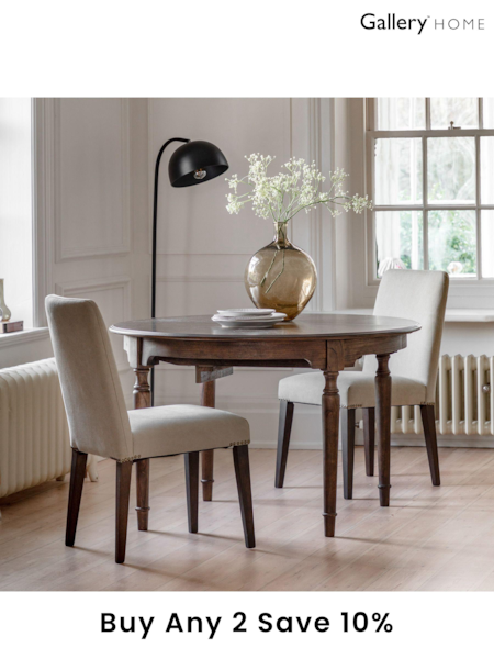 Gallery Home Brown Maddy Ext Round Table (242744) | £939
