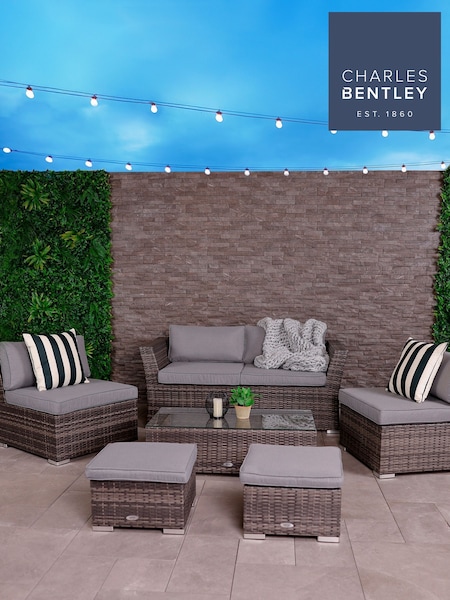 Charles Bentley Grey St Tropez Garden Rattan Lounge Set (242938) | £770