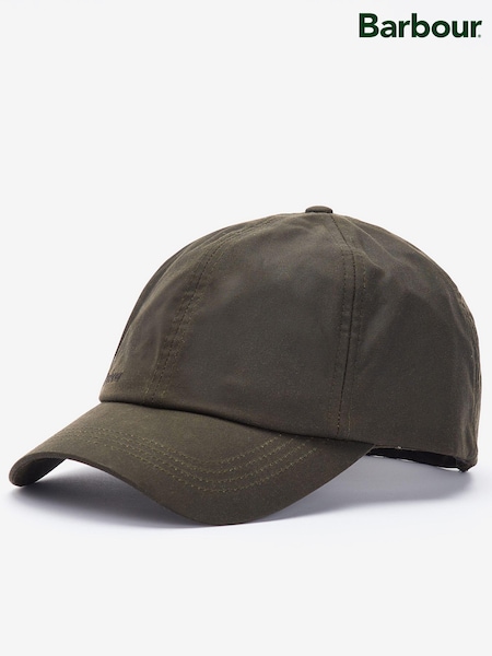 Barbour® Olive Green Wax 100% Cotton Cap (243116) | £30