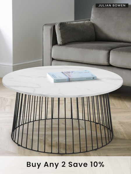 Julian Bowen White Broadway Round Coffee Table (243248) | £195