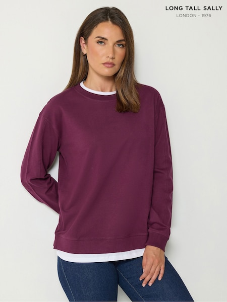 Red - Long Tall Sally Cotton Layered Top
