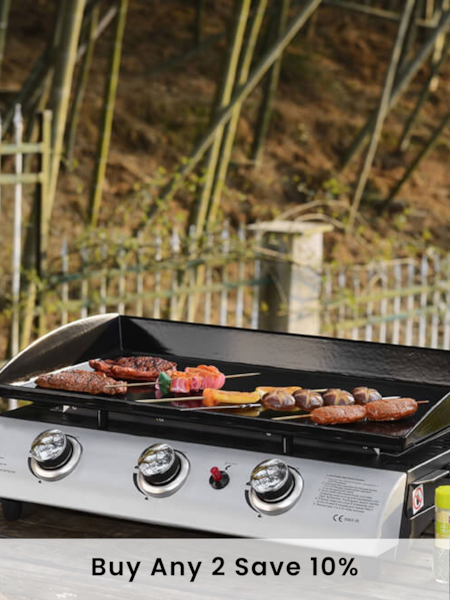 Callow Black Garden 3 Burner Gas BBQ Plancha With Stand (243358) | £210