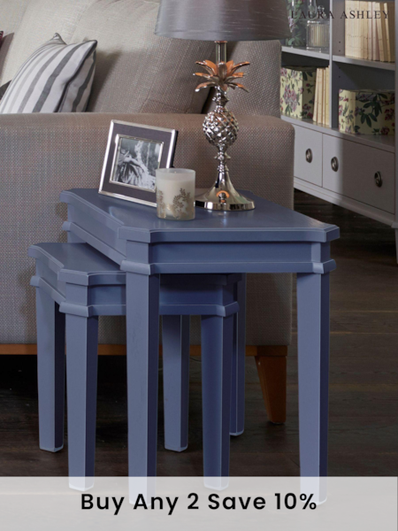Laura Ashley Dusky Seaspray Henshaw Nest Of 2 Tables (243802) | £415