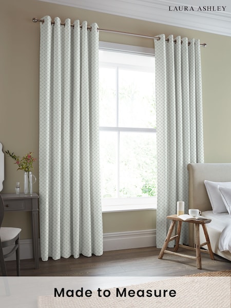 Laura Ashley Dove Grey Wickerwork Made to Measure Curtains (244459) | £100