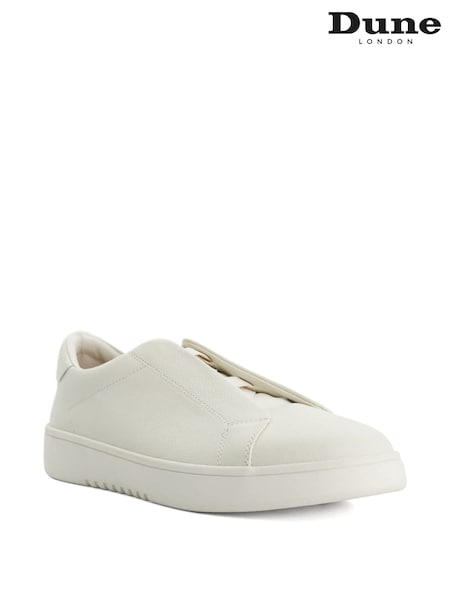 White - Standard Fit Dune London Troys Wide Fit Trainers
