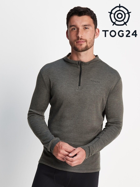 Tog 24 Dark Grey Marl Meru Thermal Quarter Zip Sweatshirt (244876) | £45
