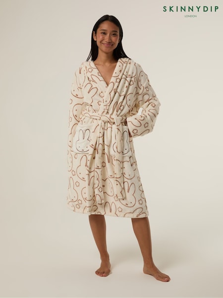 White - Skinnydip X Miffy Flower Dressing Gown