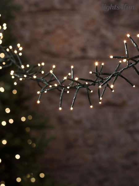 Lights4fun 10m 1000 Led Warm White Outdoor Cluster Fairy Lights Cable