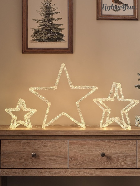 Lights4fun Star Silhouette Led 3d Acrylic Light Trio Gift