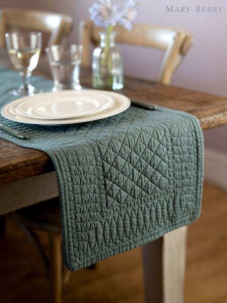 Mary Berry Green Signature 100% Cotton Table Runner (245808) | £24
