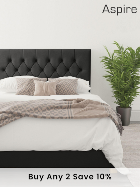 Aspire Furniture Black Olivier End Lift Ottoman Storage Bed (246816) | £485 - £725