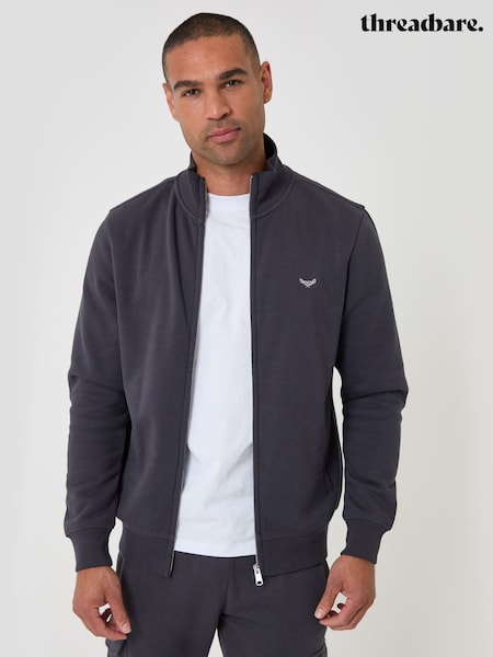 Dark Grey - Regular Threadbare Knitted Zip Up Funnel Neck Cardigan
