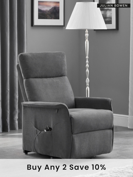 Julian Bowen Grey Helena Recliner Chair (247086) | £435