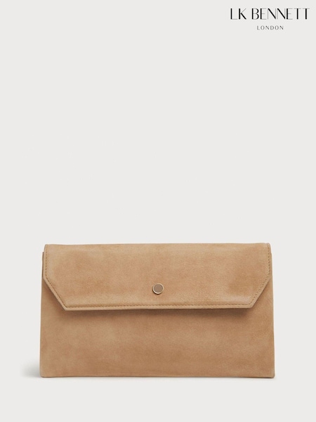 LK Bennett Brown Dora Leather Clutch Bag (247594) | £199