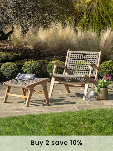Pacific Natural Garden Sesto Lounge Chair Hocker Set (248012) | £300