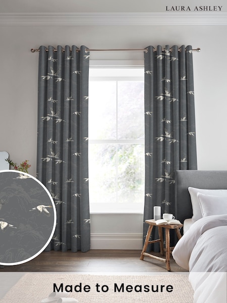 Laura Ashley Steel Animalia Made to Measure Curtains (248125) | £119