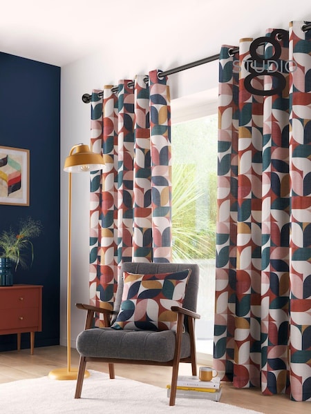 Studio G Blue Stockholm Eyelet Curtains (248682) | £120 - £220