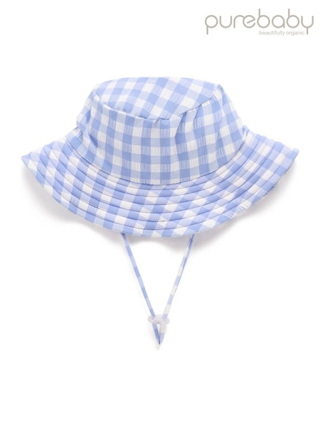 Blue - Purebaby Wide Brim Upf50+ Swim Hat