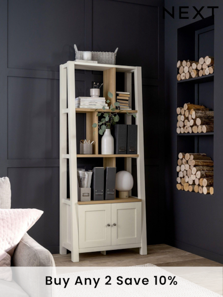 Cream Malvern Oak Effect Storage Ladder Shelf (248969) | £399