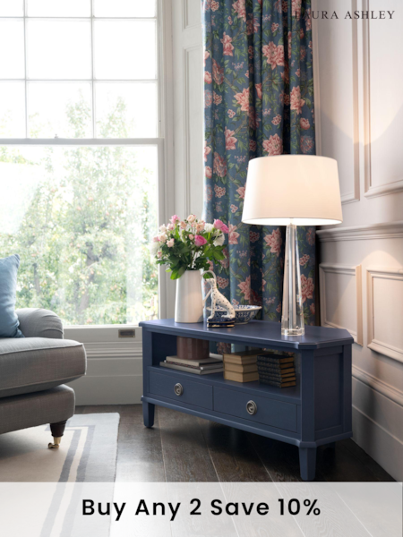 Laura Ashley Dusky Seaspray Henshaw 2 Drawer Corner TV Stand (249528) | £725