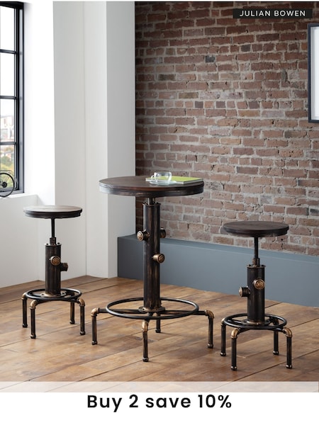 Julian Bowen Brown Rockport Pipework Bar Table (249631) | £195