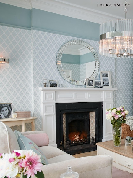 Laura Ashley Duck Egg Florin 10M Wallpaper (250102) | £48